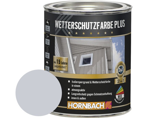 HORNBACH Houtverf Weerbestendige Verf Plus Zilvergrijs 750 ml