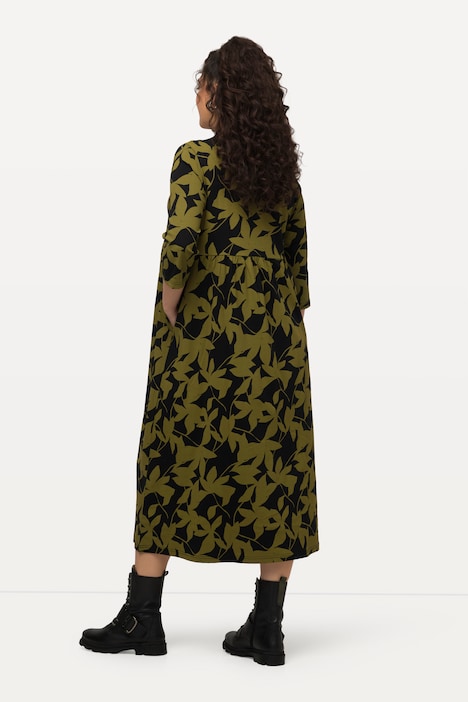 Jerseykleid, A-Linie, Taschen, Rundhals, 3/4-Arm