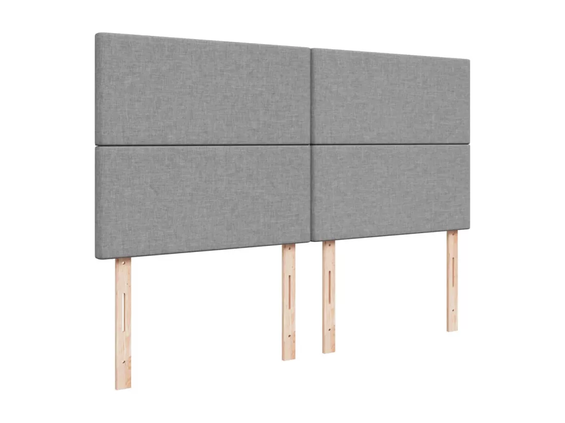 Sommier à lattes de lit avec matelas Gris clair 180x200cm Tissu