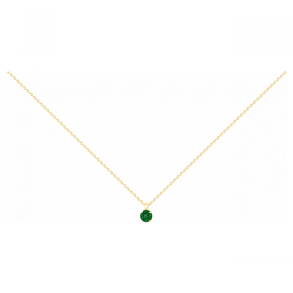 Collier en Plaqué Or avec oxyde de zirconium vert emeraude