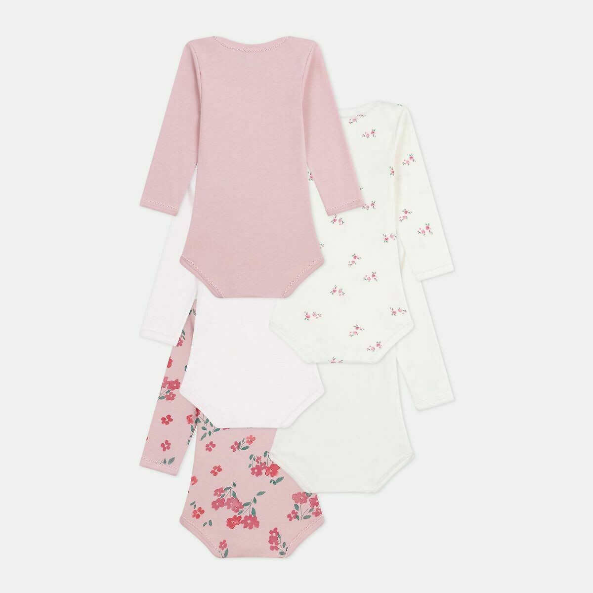 PETIT BATEAU<br>Conjunto de 5 bodies de manga comprida