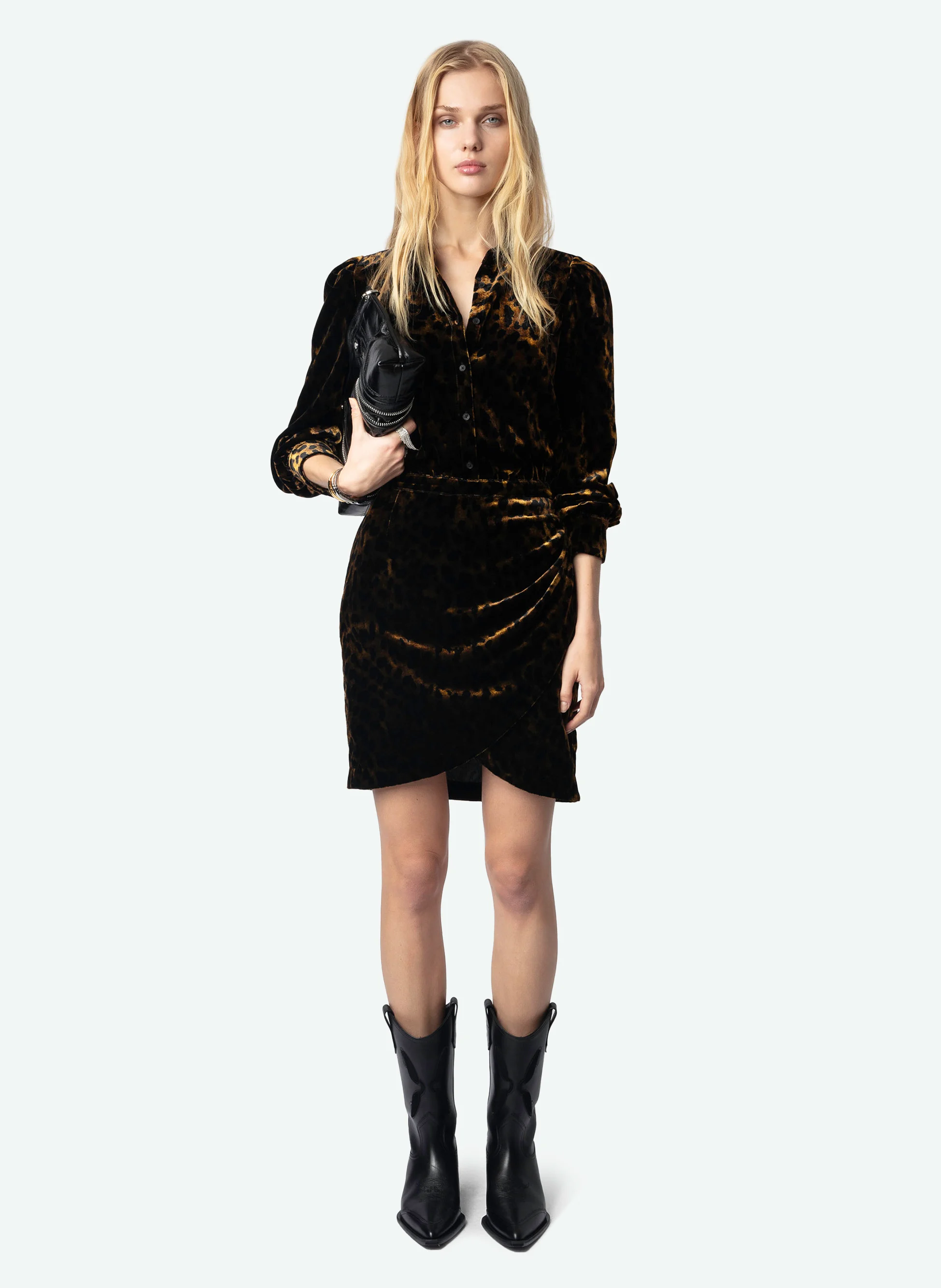 RULIPE - Robe courte en velours | Marron