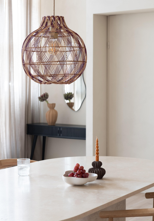 Good&Mojo Mendoza hanglamp Ø35 naturel/burgundy
