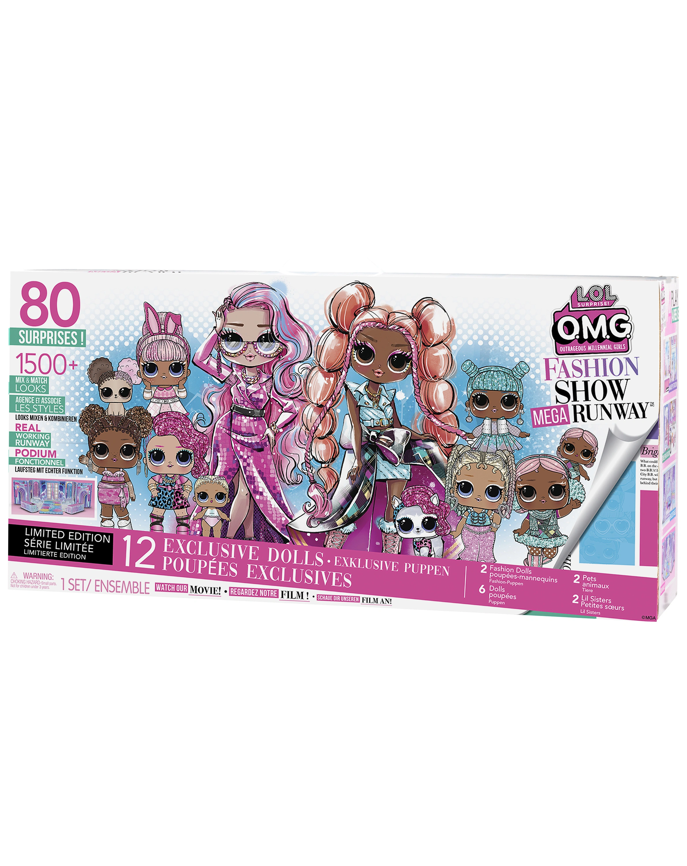 Puppen-Spielset OMG RUNWAY mit 12 Puppen