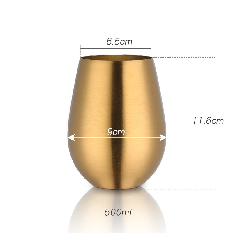 (500ml) Edelstahl Getränke Becher Cocktail Cup - Gold