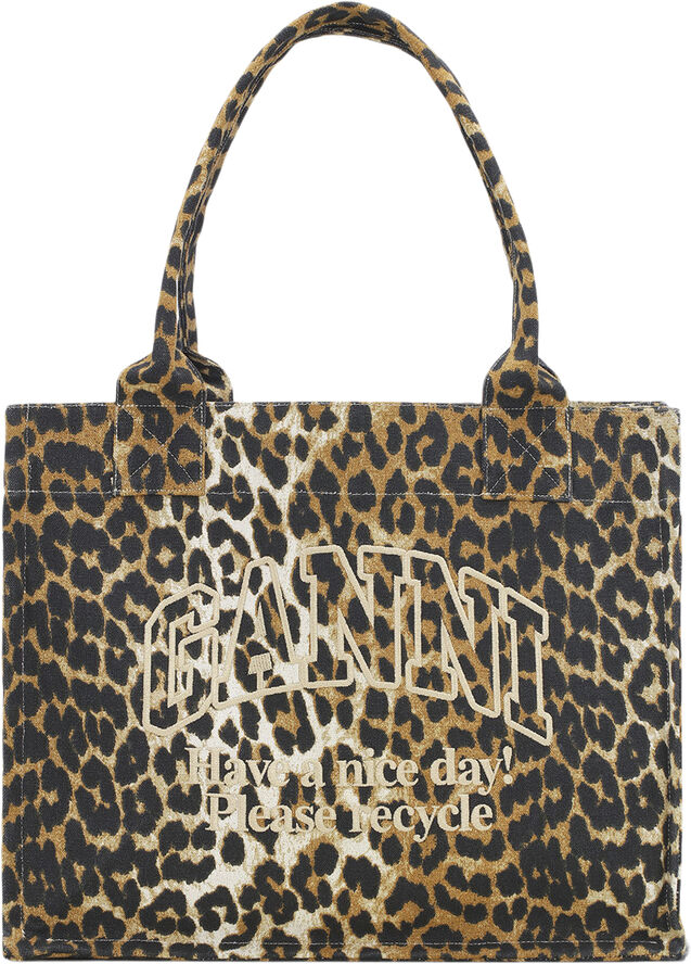 Ganni Large Easy Shopper Print Leopard