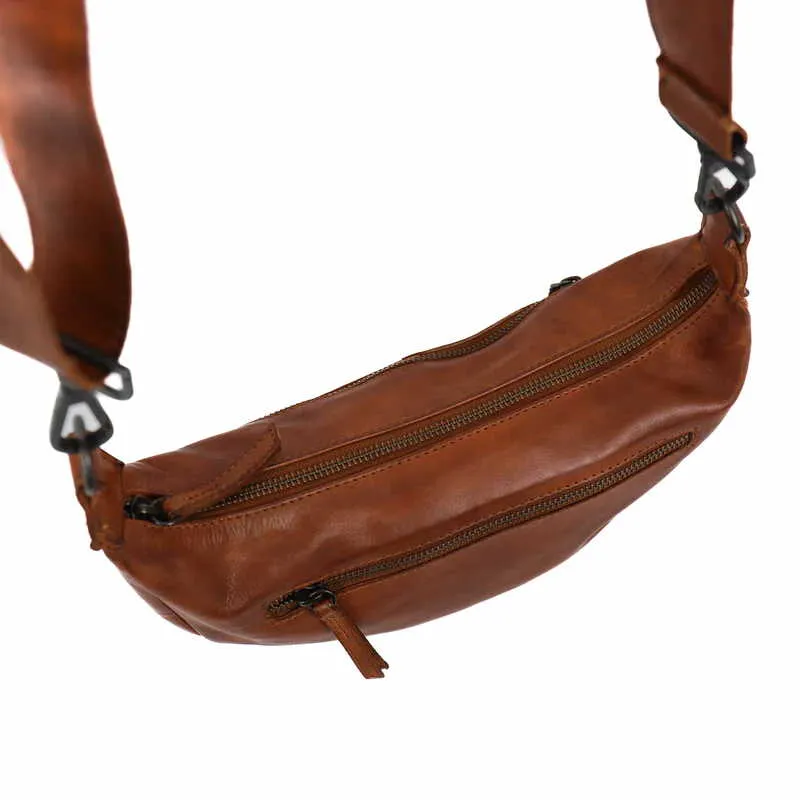 BEAR DESIGN Umhängetasche Cognac Leder