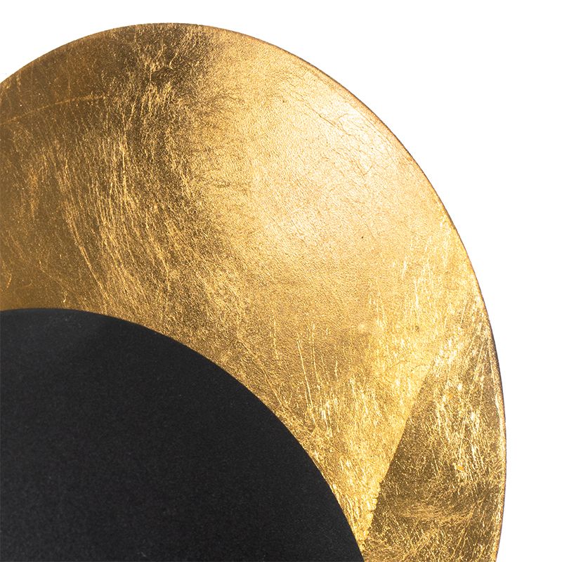 Moderne wandlamp zwart met goud - Sunrise