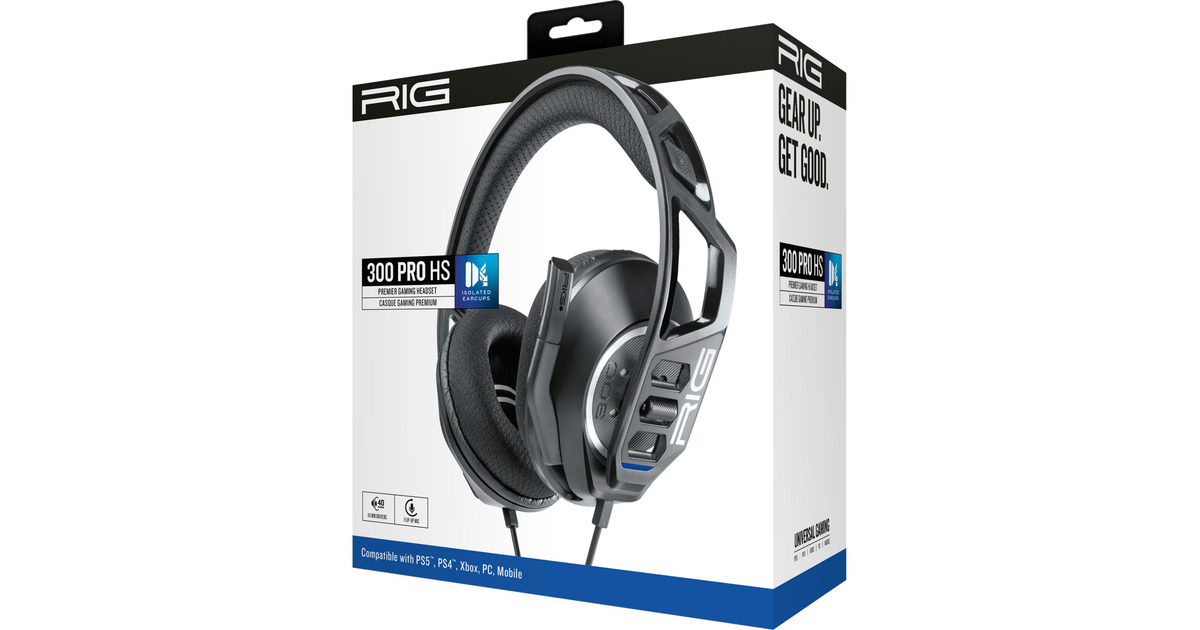 NaconRIG 300 PRO HS over-ear gaming headset  (Zwart, PlayStation 4, PlayStation 5, Xbox, Nintendo Switch, Pc)