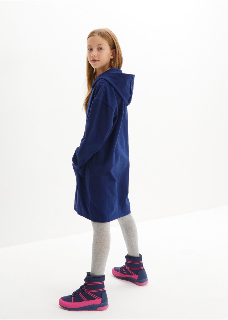 Robe sweat fille à capuche