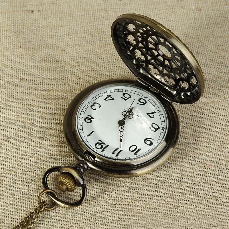 Analoge Quarz Taschenuhr im Retro Design - Dunkelgrau