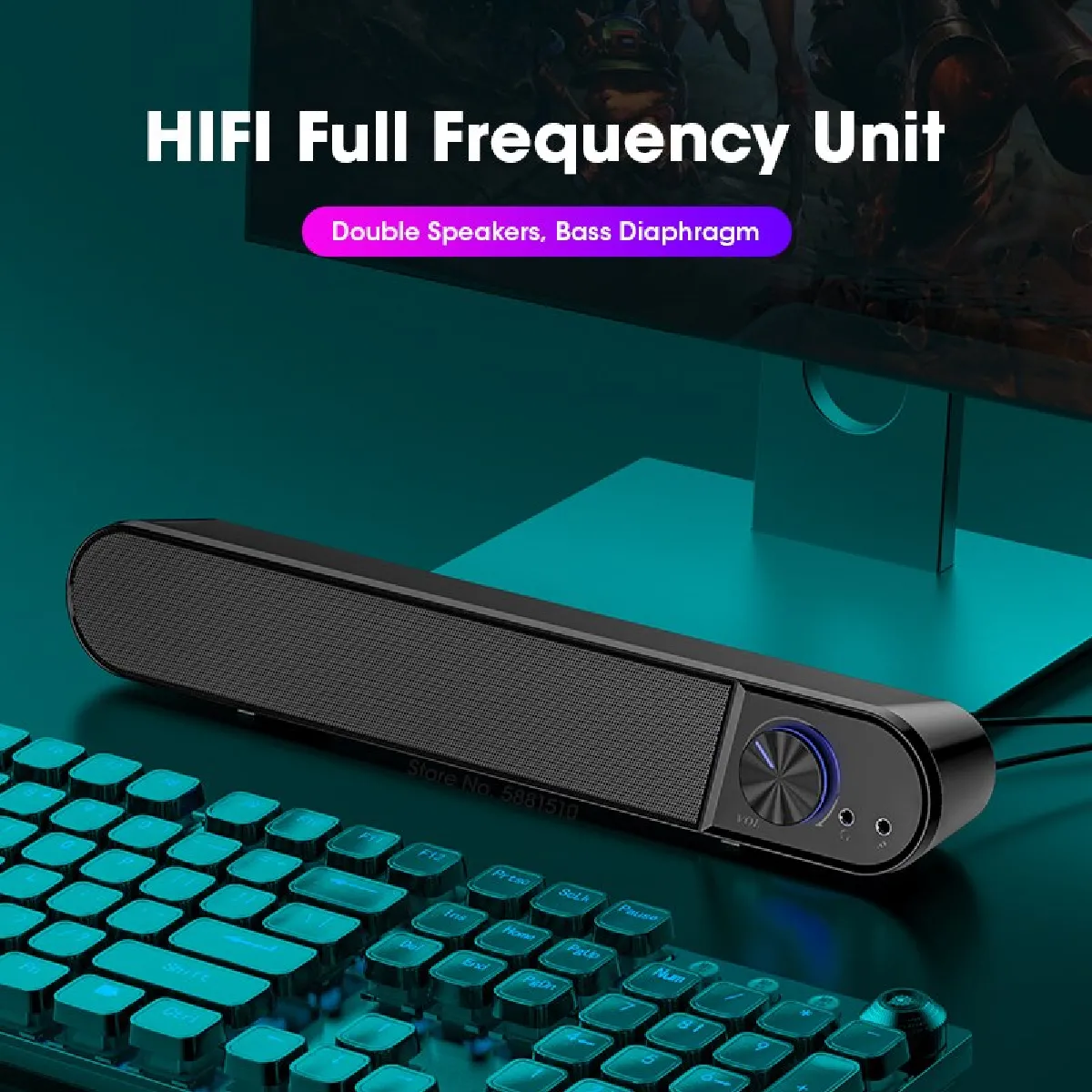 Universal Barre de haut-parleurs Bluetooth - Noir