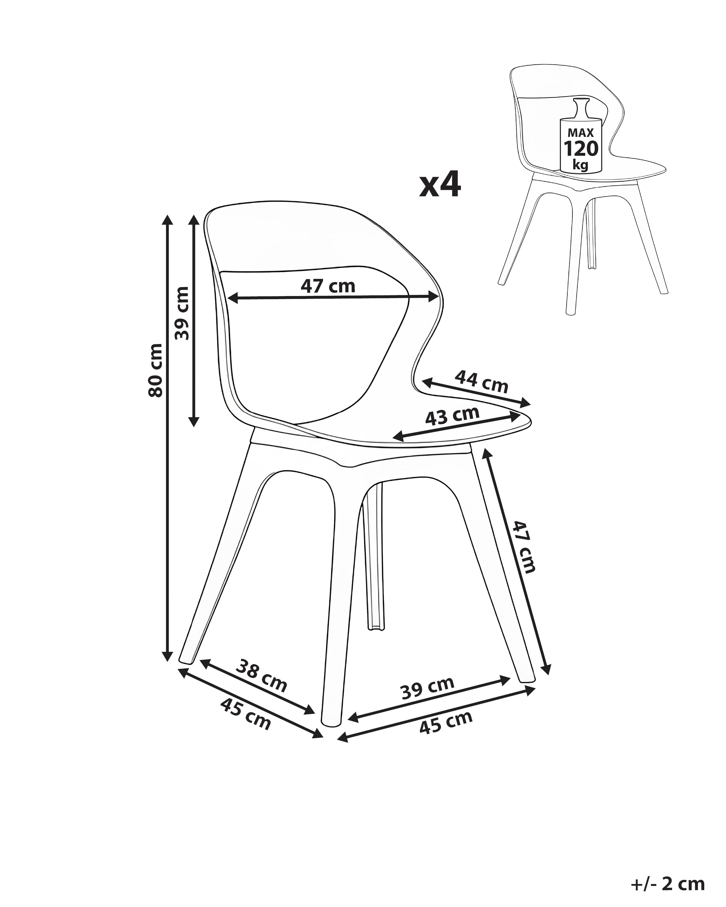 Set van 4 tuinstoelen LACHANIA Zwart