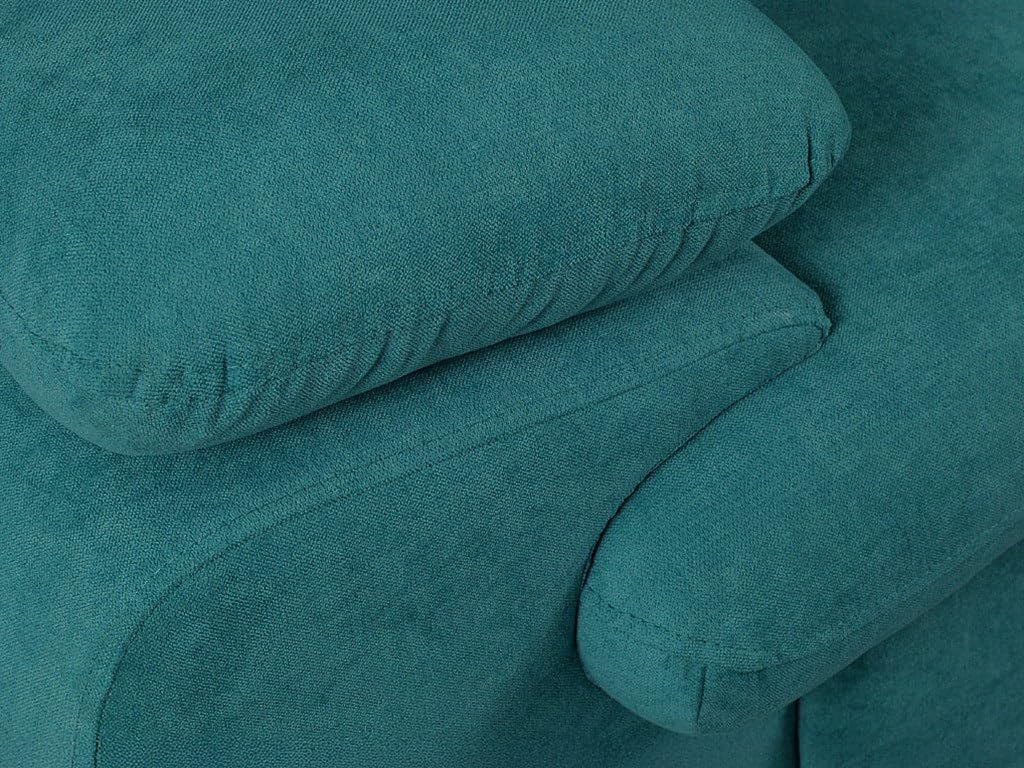 Vente-unique-Ecksofa mit Schlaffunktion & Bettkasten - Ecke Links - Türkis - Fabien