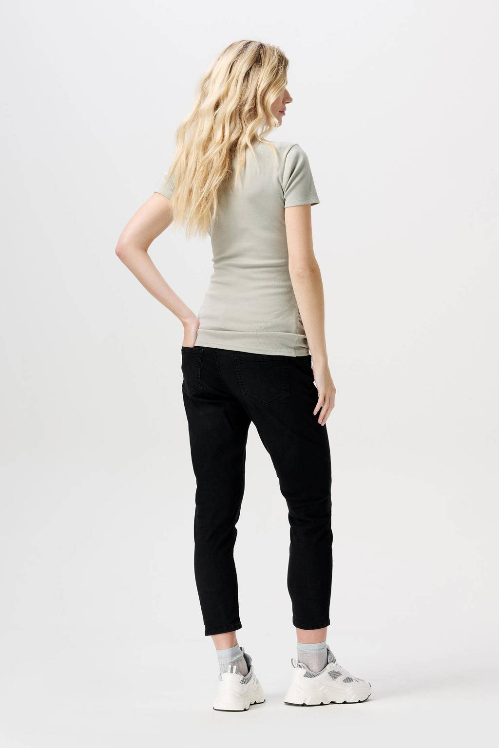 Noppies cropped zwangerschaps slim fit jeans Mila black dark wash