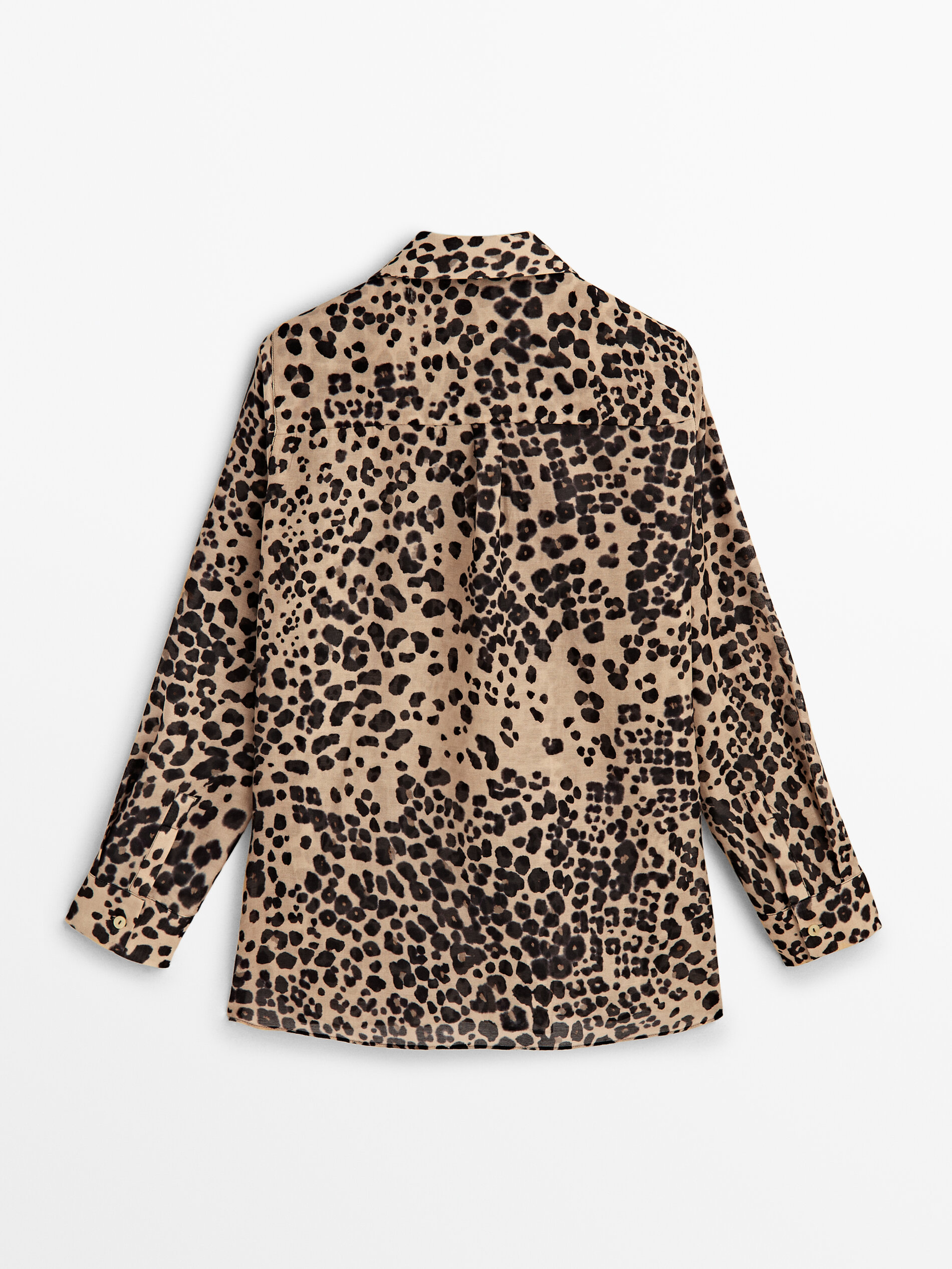 Camisa com bolsos estampados com animais - MARROM