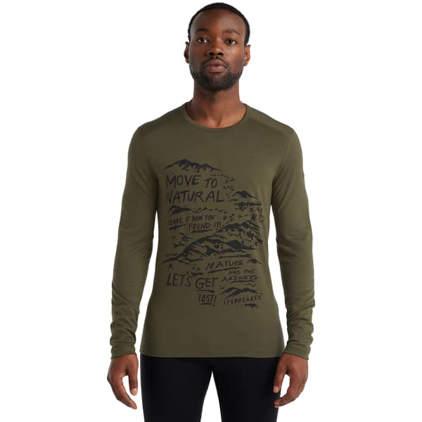 T-shirt thermique ICEBREAKER 200 OASIS LS CREWE TRAVEL DIARIES LODEN