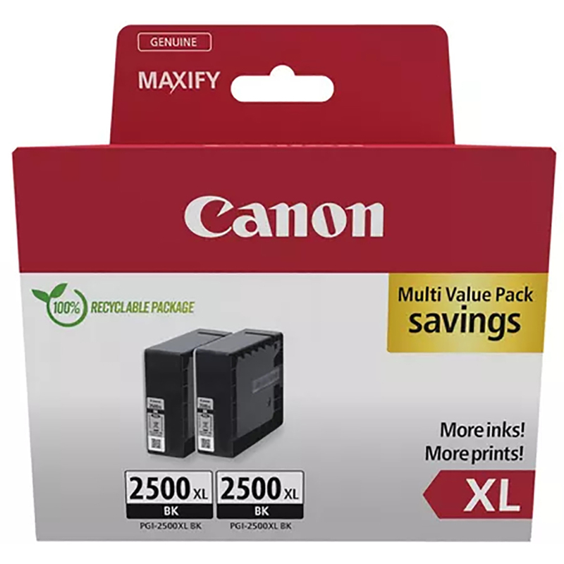 Canon PGI-2500BK XL Tintenpatronen Twinpack, schwarz