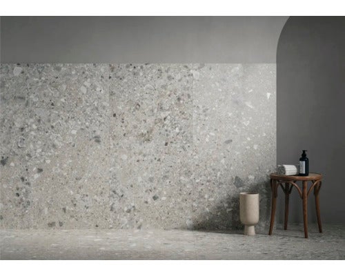 Wand- en vloertegel Hedon Grey 60x60 cm Terrazzo look tegel mat gerectificeerd