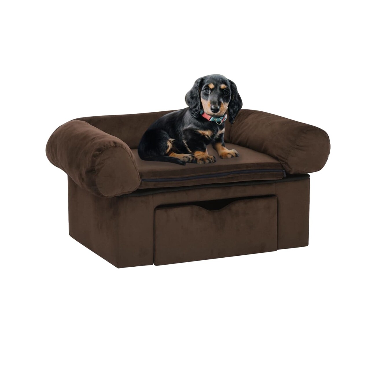 VidaXL Hundesofa Plüsch mit Schublade 75x50x38cm braun