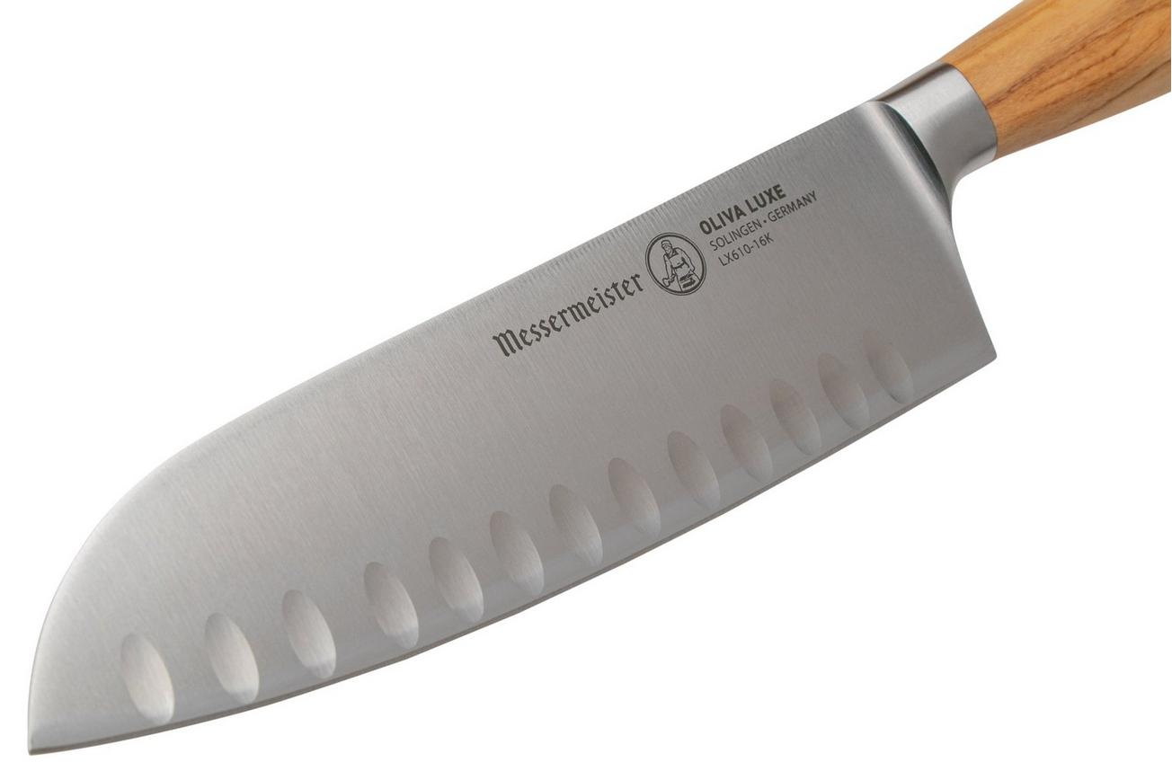 Messermeister Oliva Luxe LX610-16K santoku met kuiltjes, 16 cm
