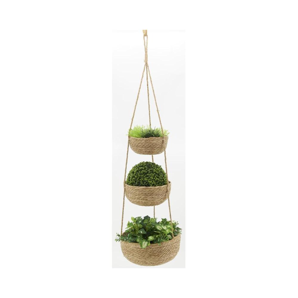 Suspension 3 pots en jonc naturel