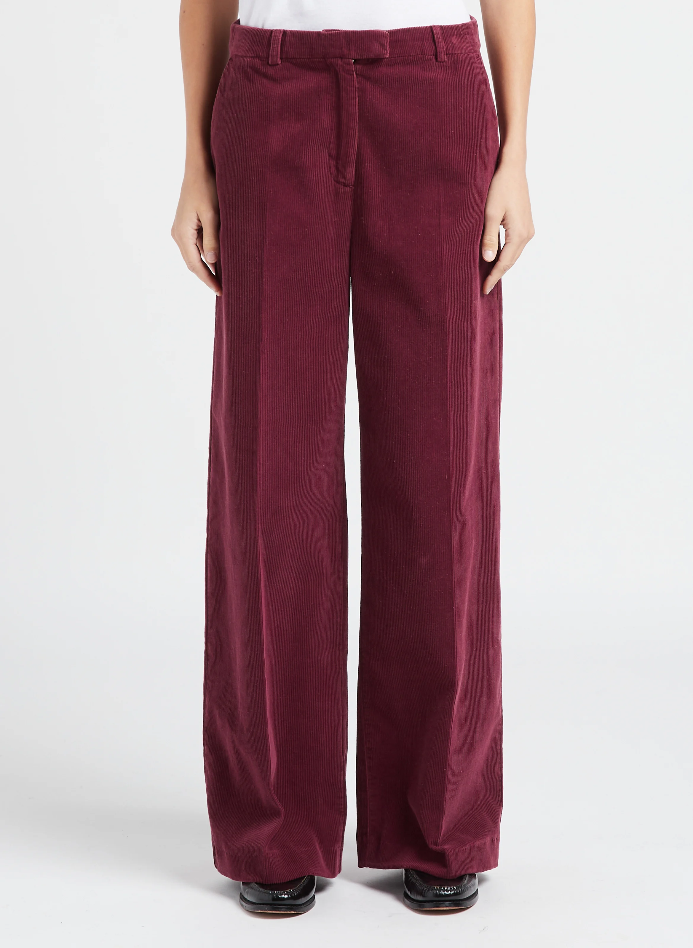 VARSOVIE - Pantalon large en coton | Rouge