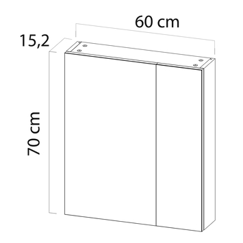 Tiger S-line spiegelkast 60 cm naturel eiken