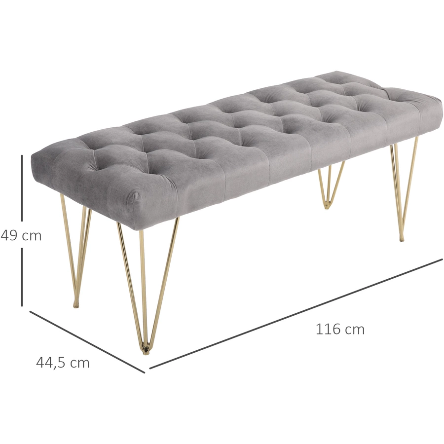 HOMCOM Sitzbank im eleganten Design grau