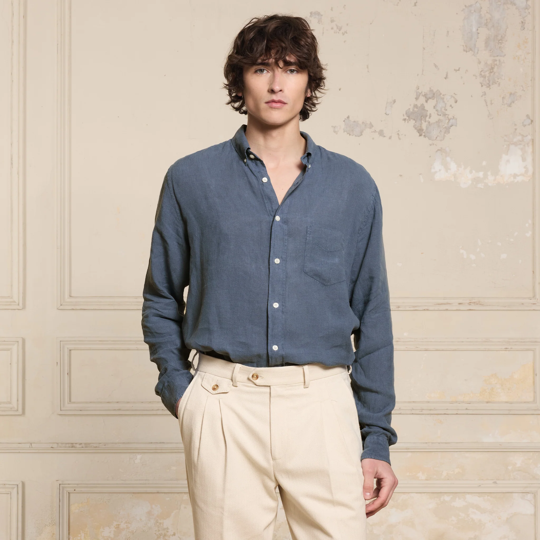 Light blue linen shirt