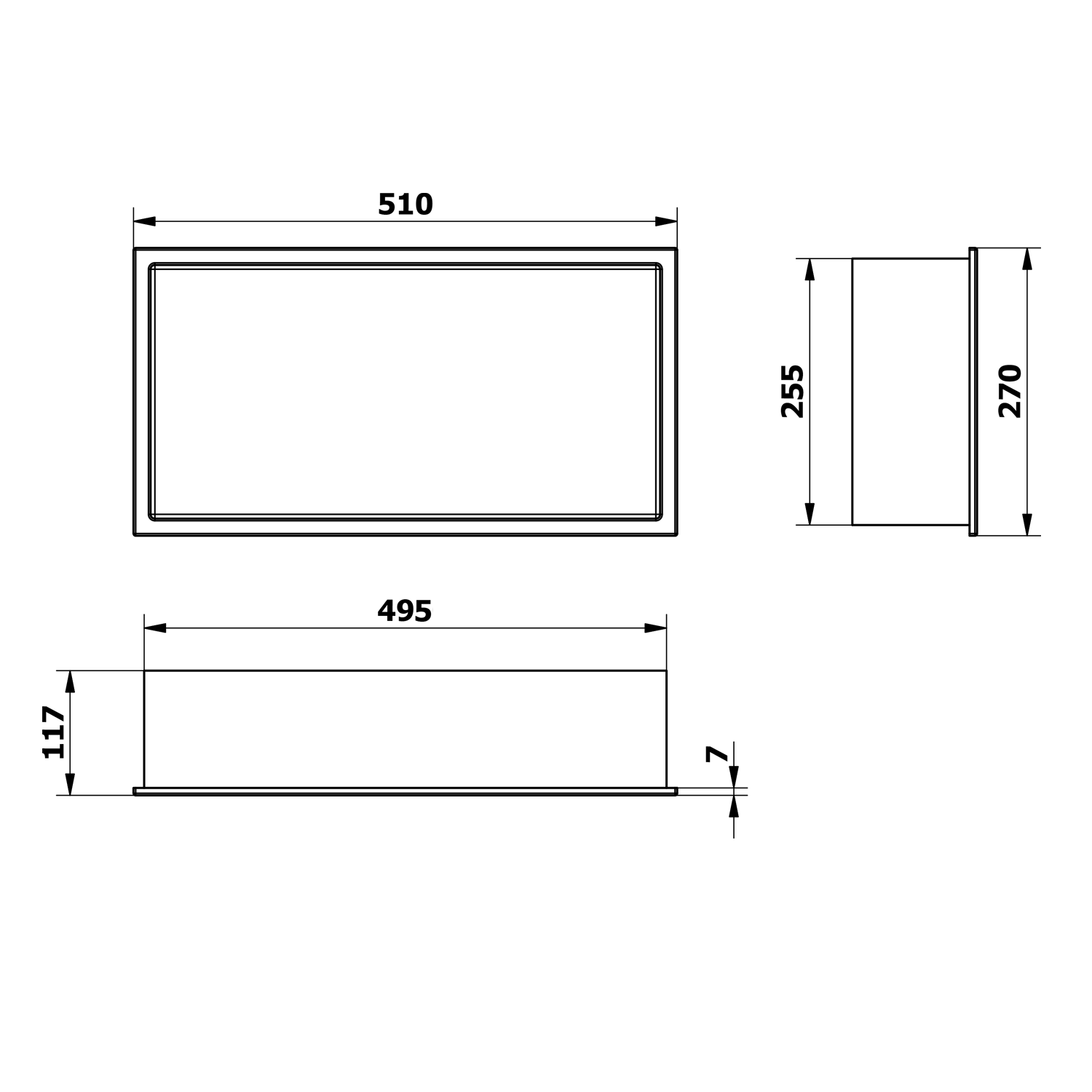 Polysan Inserta inbouwnis 51x27cm wit
