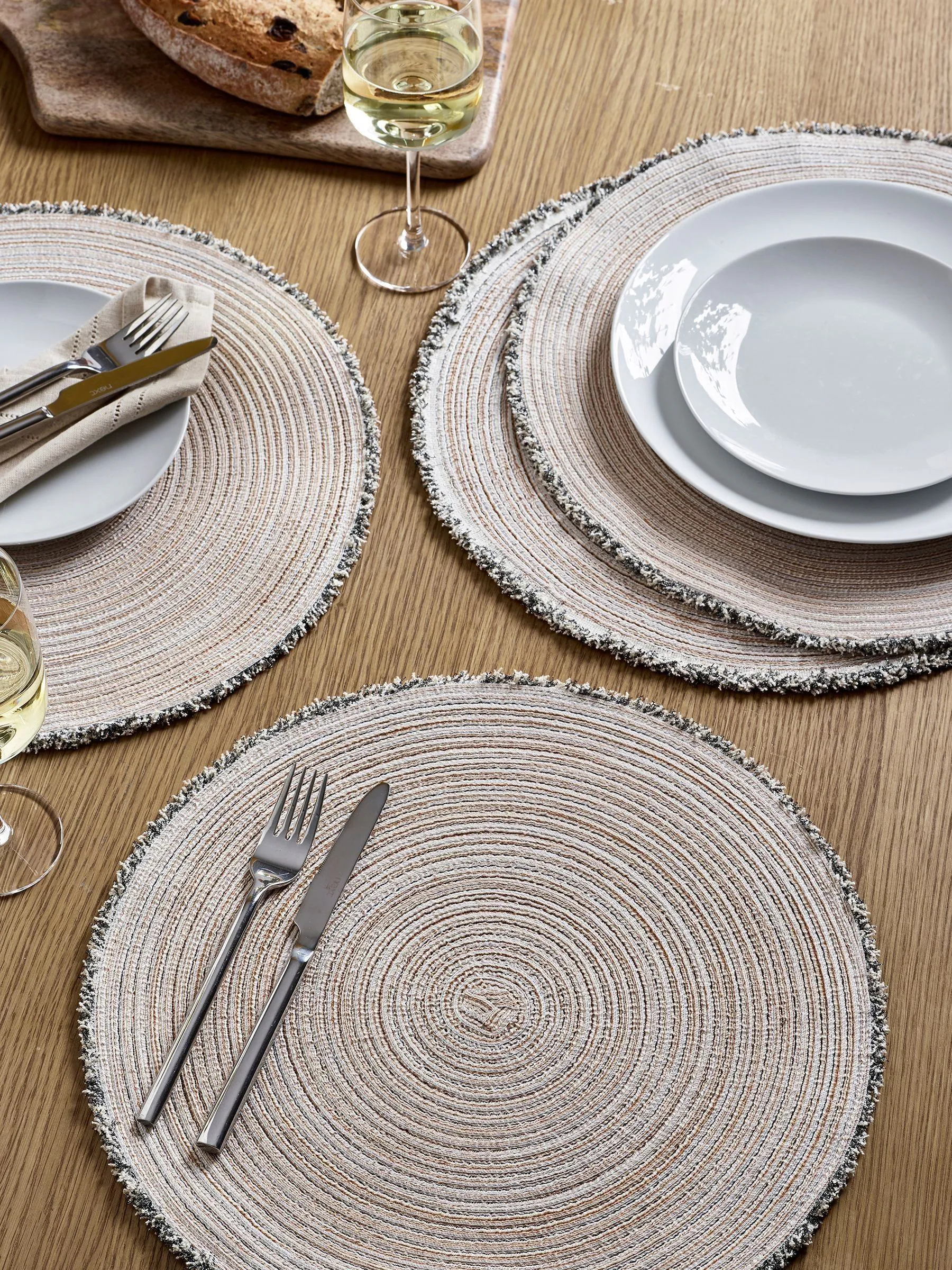 Set van 4 placemats met franje