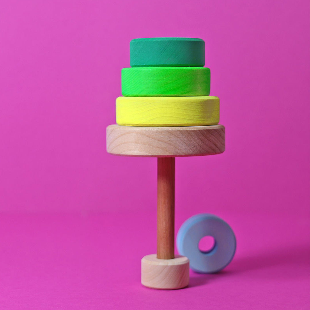 Grimm's stapeltoren neon - groen - 13 cm