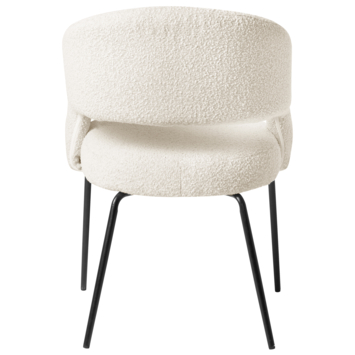 KARWEI eetkamerstoel Eden natural wit bouclé stof met armleuning