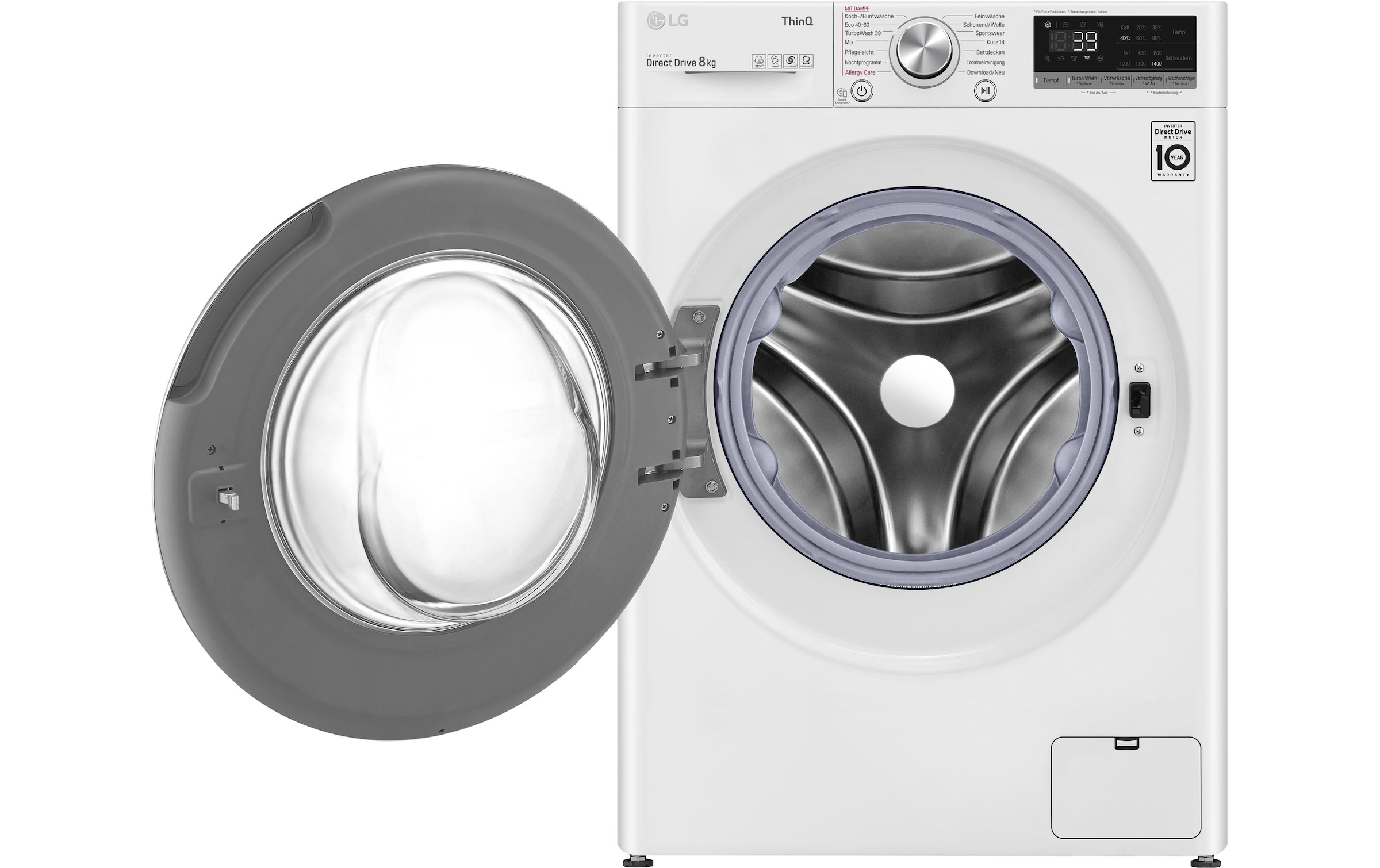 LG Waschmaschine »F4WV708P1E, Links« 8 kg 1300 U/min