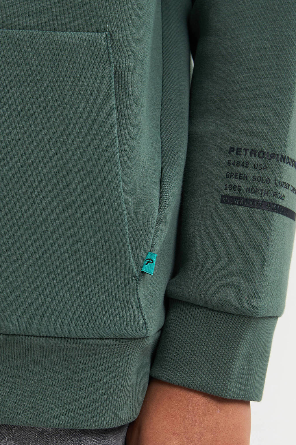 Petrol Industries sweatvest donkergroen