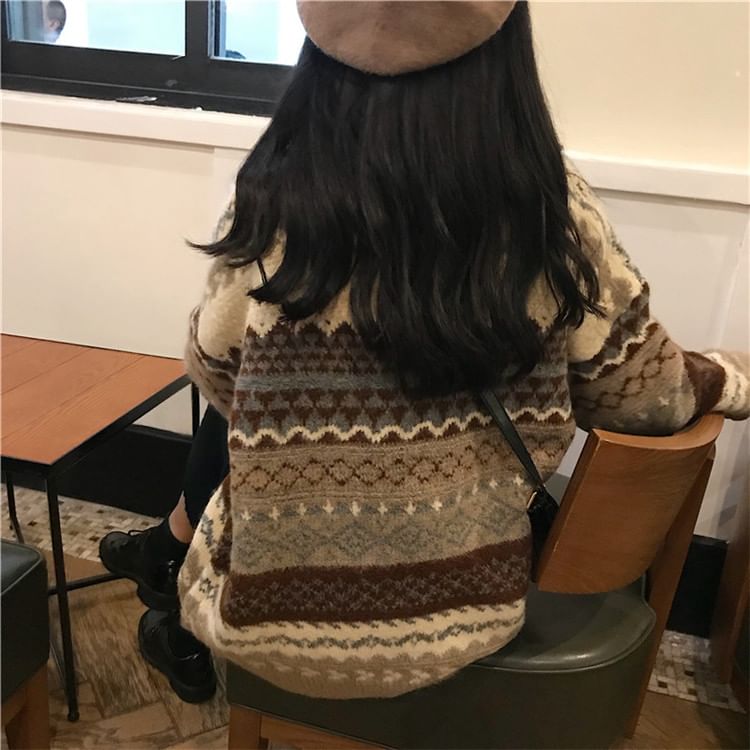 Ashlee - Oversized trui met patroon