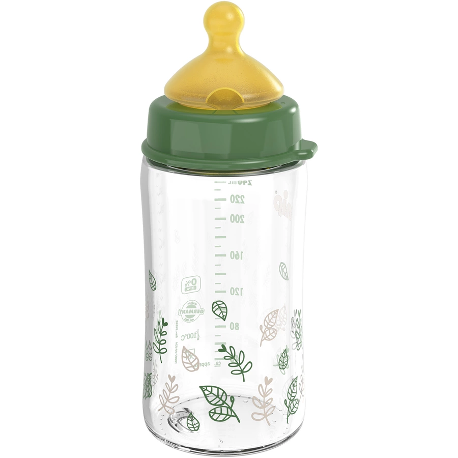 nip® Weithalsflasche cherry green Boy, 240 ml aus Glas