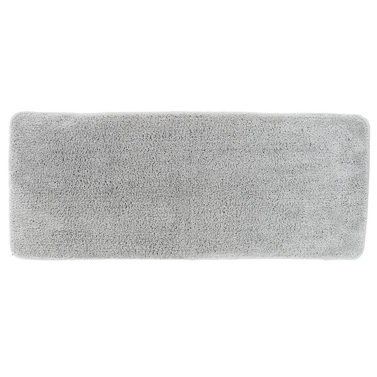 TAPIS MICROFIBRE DOUBLE 50X120CM DESSOUS LATEX GRIS CLAIR