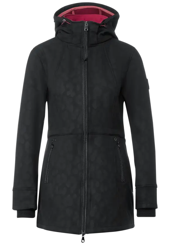 Softshelljacke mit Leomuster - Black