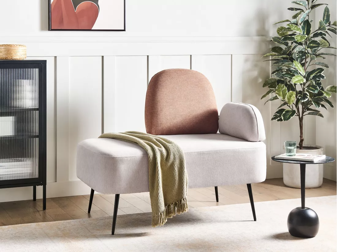 Chaise longue côté droit marron ARCEY