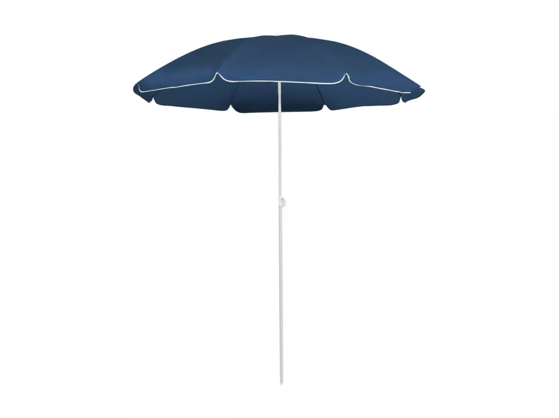 Parasol d'extérieur avec mât en acier Bleu 180 cm