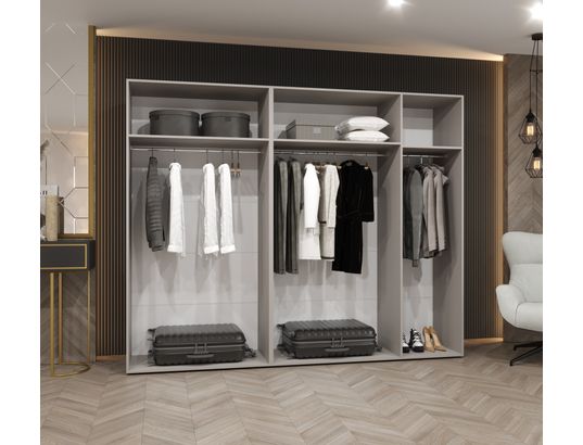 ABIKS MEUBLES - Armoire marbella 3 202/250/52 5 portes (blanc/noir)