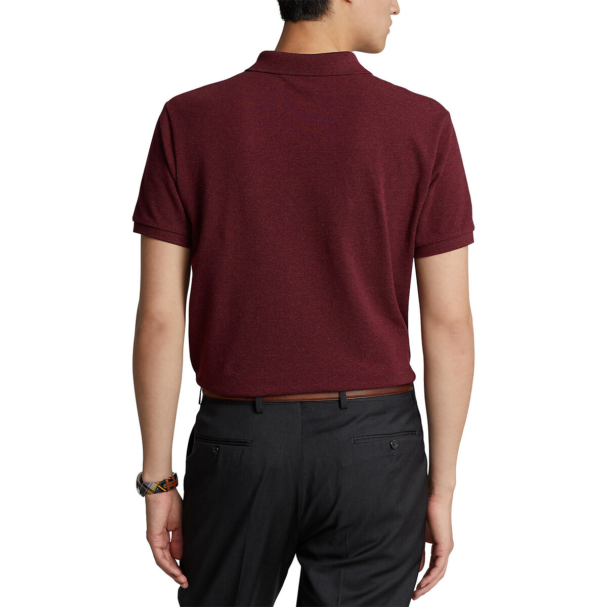 POLO RALPH LAUREN<br>Camisa polo reta de algodão com bordado de jogador de pônei