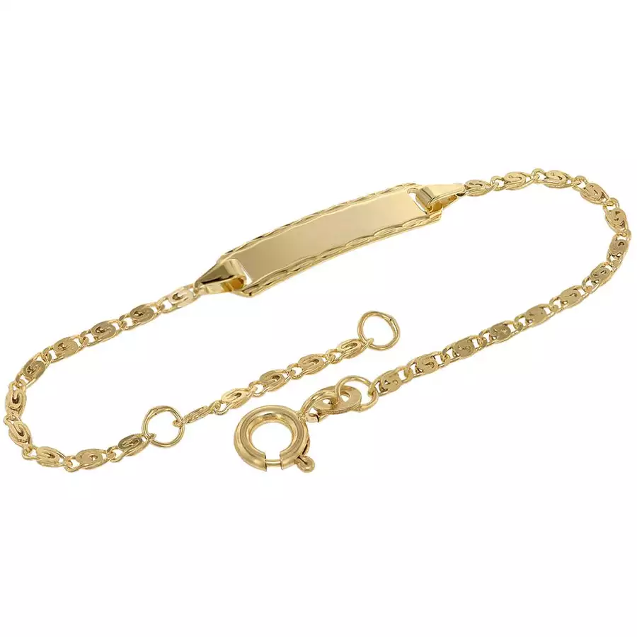 trendor Gravur-Armband für Kinder 333 Gold Armband mit Namen 14 cm gold