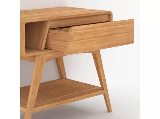 Meuble de salle de bain en bois de teck 90 cm - Kafa