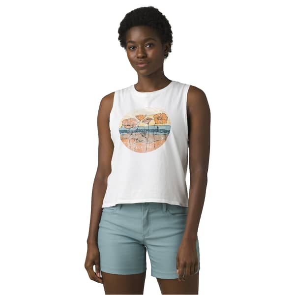 Débardeur PRANA ORGANIC GRAPHIC SLEEVELESS W WHITE BEACH FLOWER