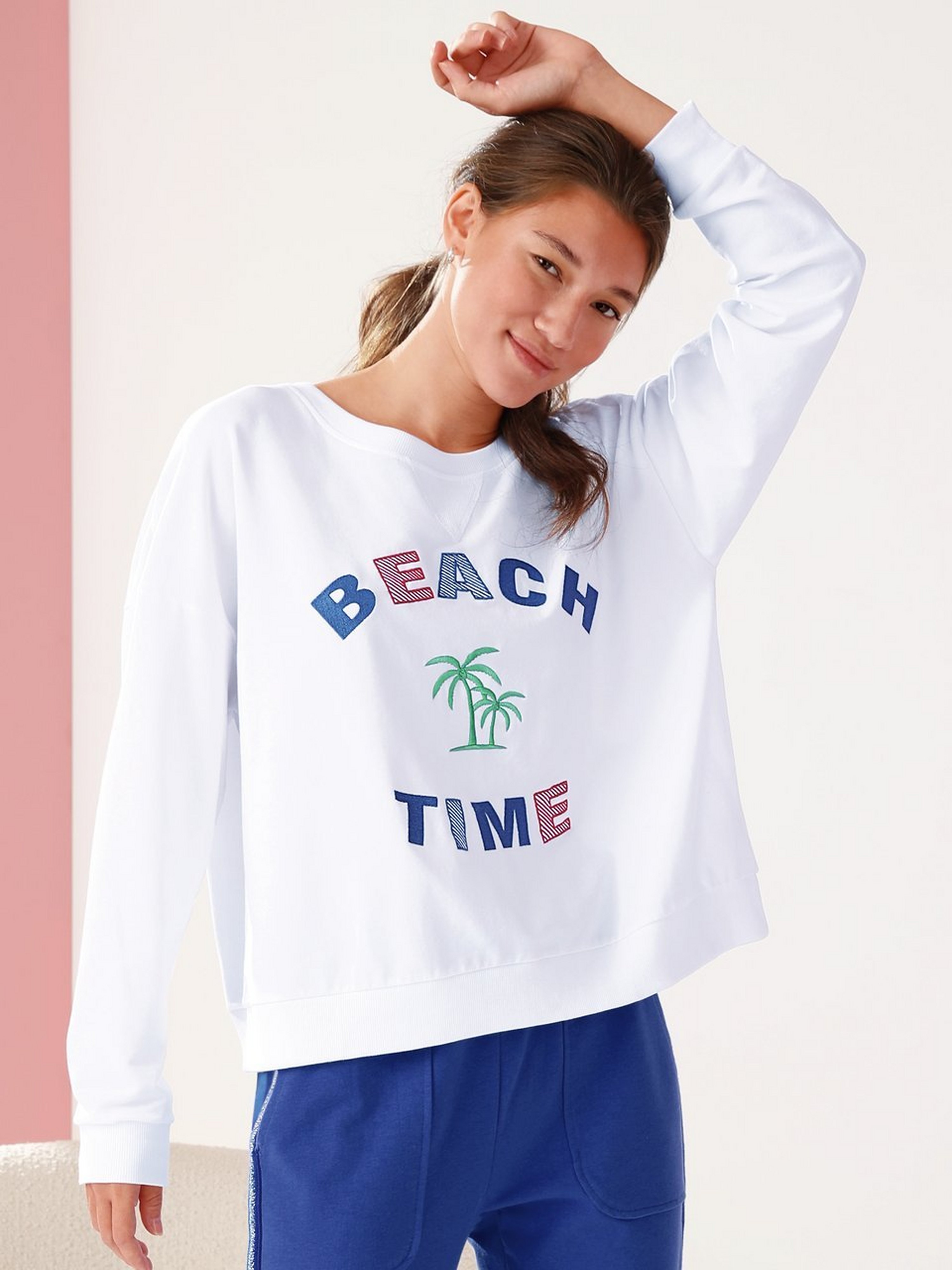 Sweatshirt mit überschnittener Schulter