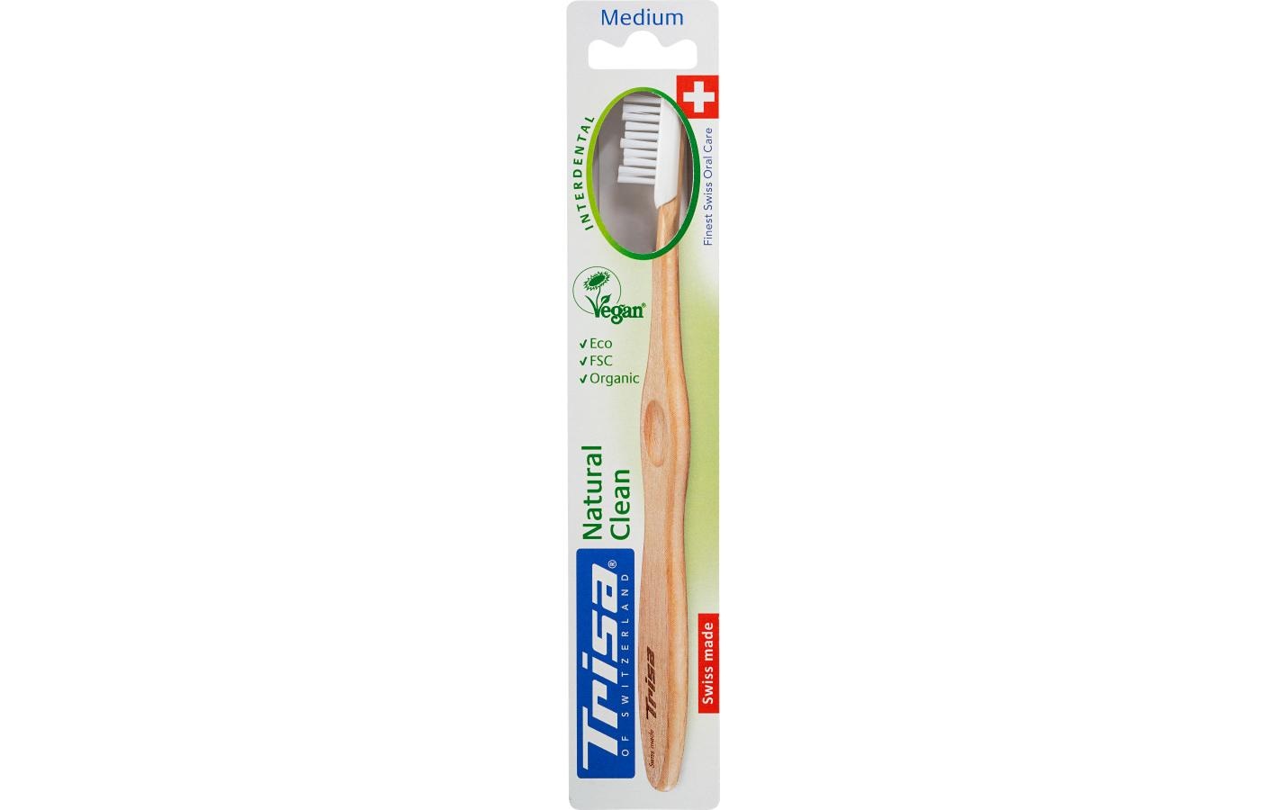 Handzahnbürste Natural Clean Medium assortiertZahnbürste aus Holz