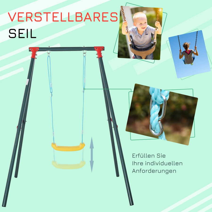 Outsunny Kinderschaukel höhenverstellbar bunt